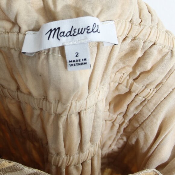 Madewell Sleeveless Wide-Leg Jumpsuit French Vanilla Striped Linen Yellow Size 2 - Picture 14 of 16